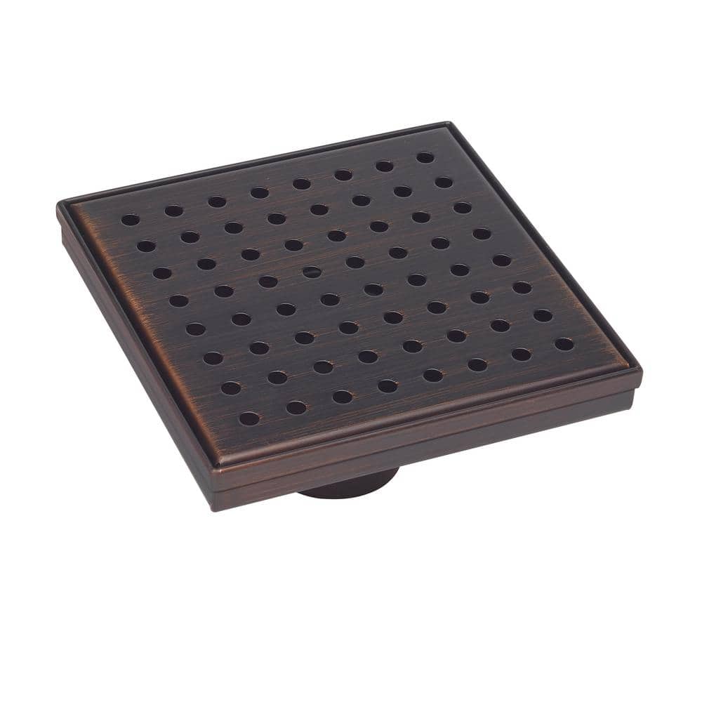 BK PRODUCTS Zero Pattern 8 in. Square Drain Oil Rubbed