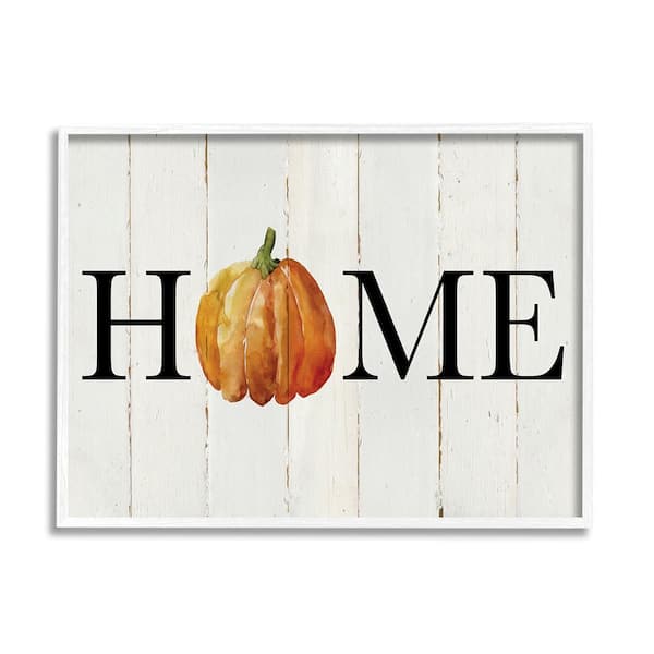 Stupell Industries Rustic Home Pumpkin by Carol Robinson 1 Piece Framed Graphic Print Typography Poster Art Print 14 in. x 11 in.