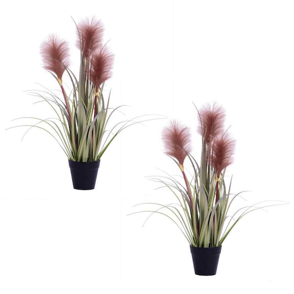 VINTAGE HOME 21 in. Artificial Feather Reed Grass (2-Pack)