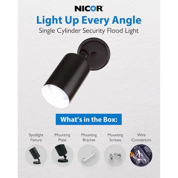 Single Bullet 75-Watt Black Outdoor Wall Lantern Sconce