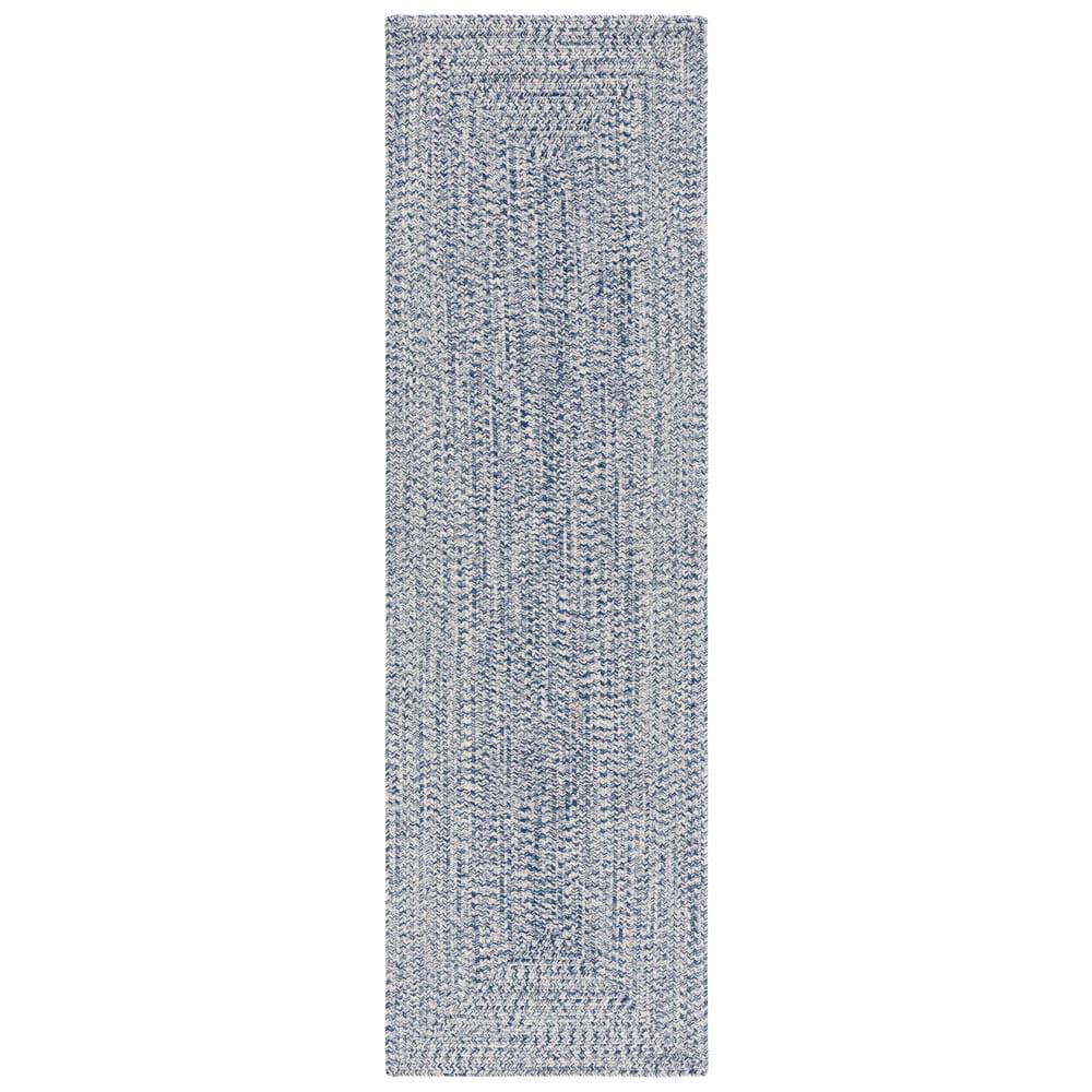 Braided Dark Blue/Ivory 2 ft. x 20 ft. Machine Washable Concentric Woven Runner Rug price history on PriceWatchPro