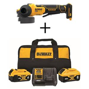 20V MAX Cordless Brushless 4.5 - 5 in. Angle Grinder, (1) 20V 6.0Ah and (1) 20V 4.0Ah Batteries, and Charger