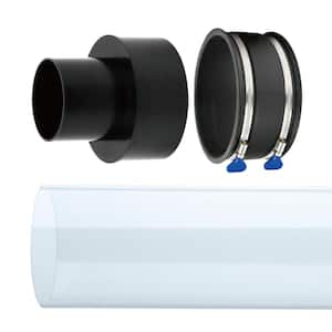 6 in. to 4 in. Hose Reducer with Dust Control Flex Cuff and 6 in. x 36 in. Clear PVC Pipe for Dust Collection Systems