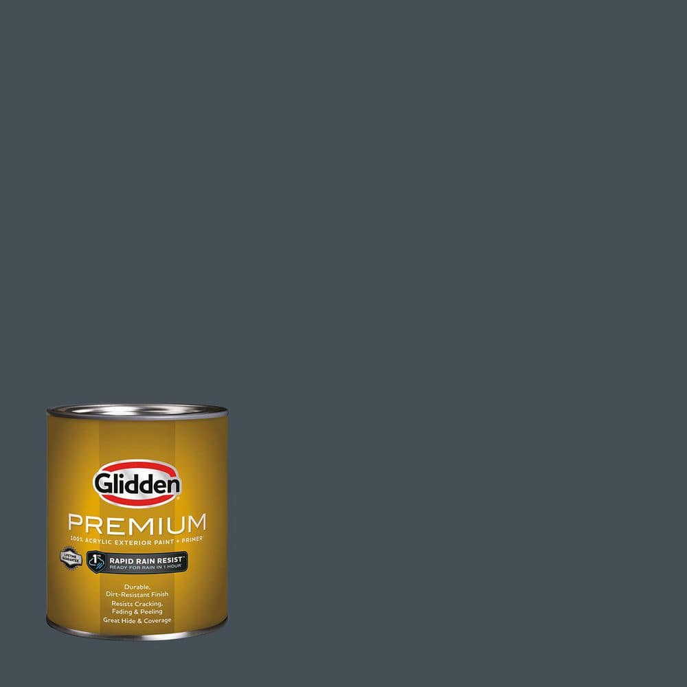 Glidden Premium 1 qt. Obsidian PPG1035-7 Flat Exterior Latex Paint