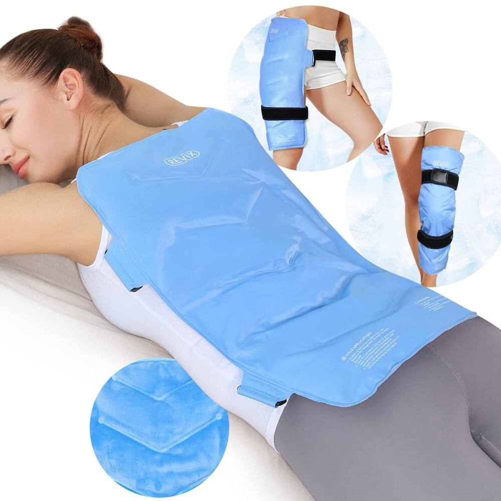 XXL Full Coverage Reusable, 13 x 21 in, Cold Therapy, Flexible Gel, Ice Pack Wrap for Muscle Fatigue, Blue (1-Pack)