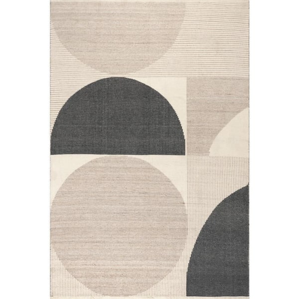 Inala Geometric Beige 9.6 ft. x 13.6 ft. Outdoor Area Rug