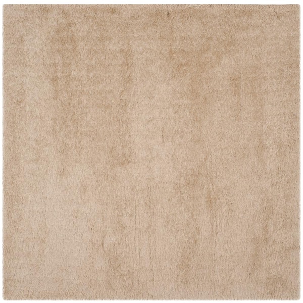 Venice Shag Champagne 8 ft. x 8 ft. Square Solid Area Rug