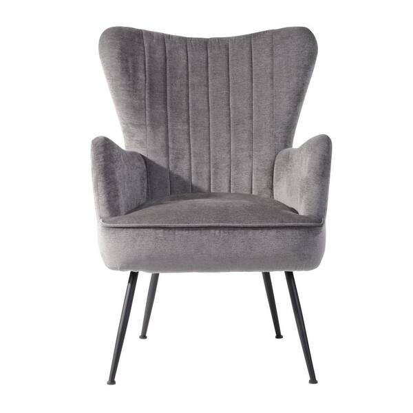 Gray wingback online chair