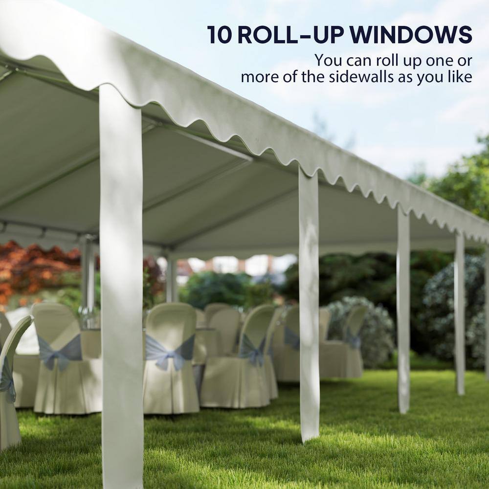 White Heavy Duty Outdoor Canopy Tent with Removable Sidewalls