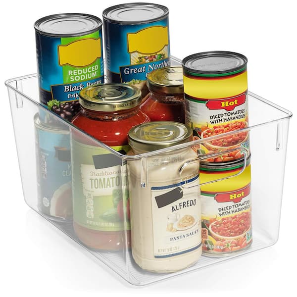 Bino | Plastic Storage Bins, Deep Medium | The Handler Collection | Multipurpose Organizer Bins | Kitchen Pantry Organizers and Storage | Clear
