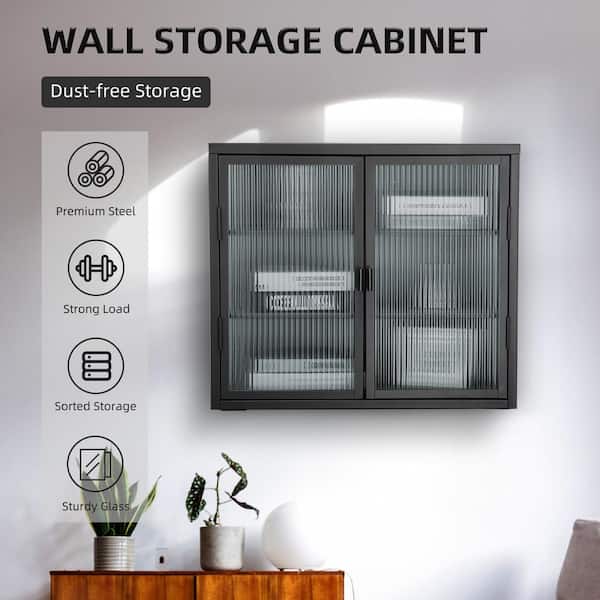 Wall-Mounted Cabinet, 25.6x18.9x9.1inch Storage Cabinet Home Furniture  Hanging Cabinet For Bathroom Kitchen Room And Living Room 