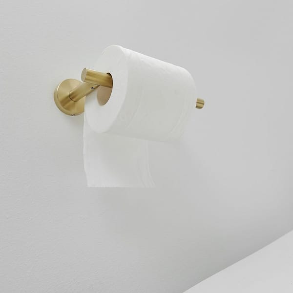 WEIKO Gold Toilet Paper Holder, Bathroom Toilet Paper Roll Holder Brushed  Gold TP Tissue Storage Wall Mount with Double Post Pivoting SUS304  Stainless