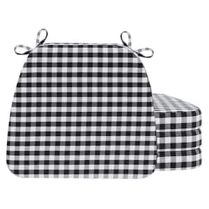 16 in. x 17 in. Trapezoid Indoor Seat Cushion Dining Chair Cushion in Checkered Black/White (4-Pack)