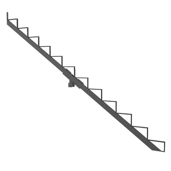 7-1/2 in. x 10-1/4 in.-12-Steps Steel Stair Stringer Black (Includes 1 Stair Stringer)