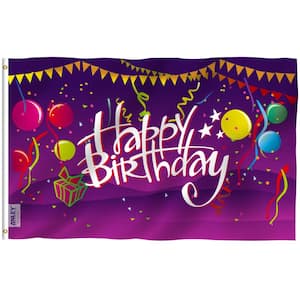 Fly Breeze 3 ft. x 5 ft. Polyester Happy Birthday Flag