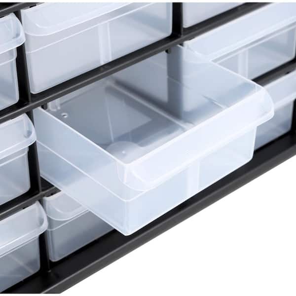 44-Compartment Drawer Small Parts Organizer Hardware Storage, 20 in. W x 6 3/8 in. D x 15 13/164 in. H, Black (1-Pack)