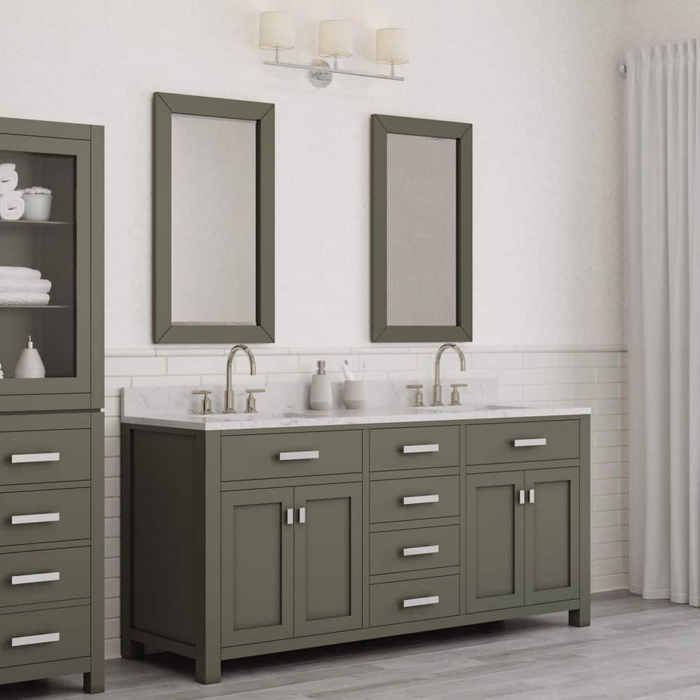 Madison 72" Glacial Green Double Sink Vanity with Marble Top