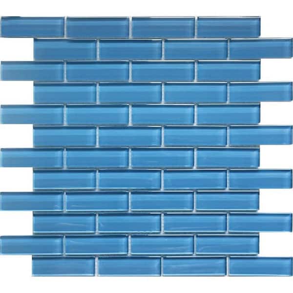 Apollo Tile Sky Blue 4 in. x 5 in. Polished Glass Mosaic Tile Sample (0.13 sq. ft./Piece)