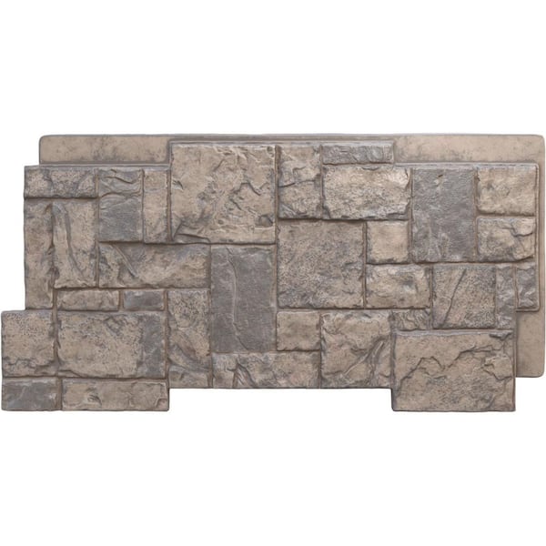 Ekena Millwork Castle Rock 49 in. x 1 1/4 in. Boardwalk Bay Stacked Stone, StoneWall Faux Stone Siding Panel