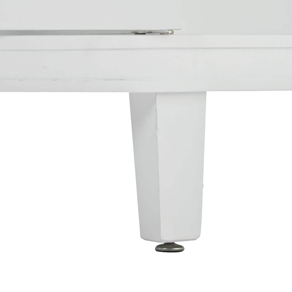 White 47.2" Wood Sideboard with Antique Pattern Doors