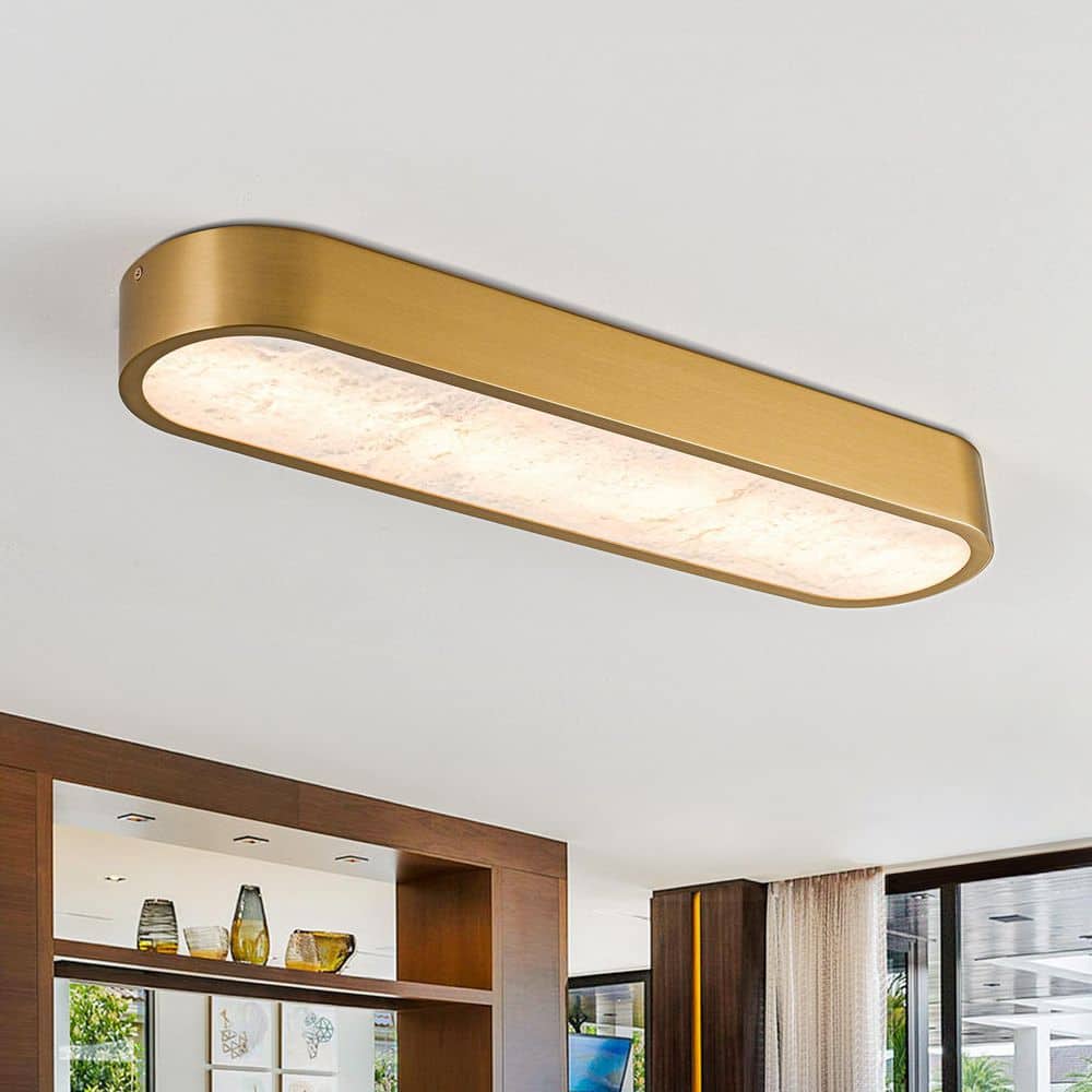 23.62 in. 1-Light Gold Linear Integrated LED Flush Mount Ceiling Light price history on PriceWatchPro