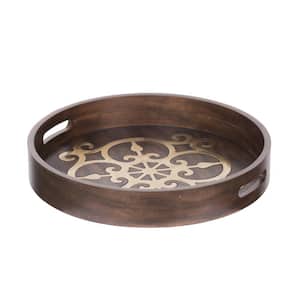 Brown and Brass Decorative Tray