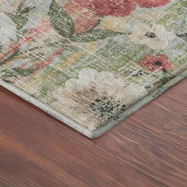 Mayfield Premium Machine Washable Abstract AMF2403 Tan 3 ft. x 5 ft. Area Rug