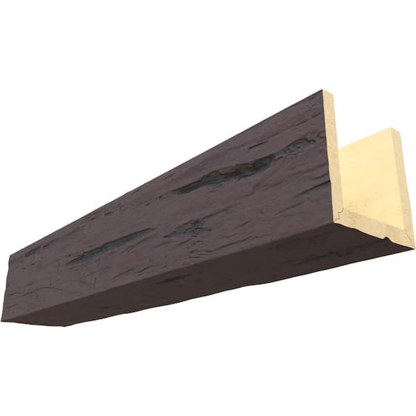 Ekena Millwork Endurathane 8 in. H x 6 in. W x 8 ft. L Hand Hewn Sangria Faux Wood Beam