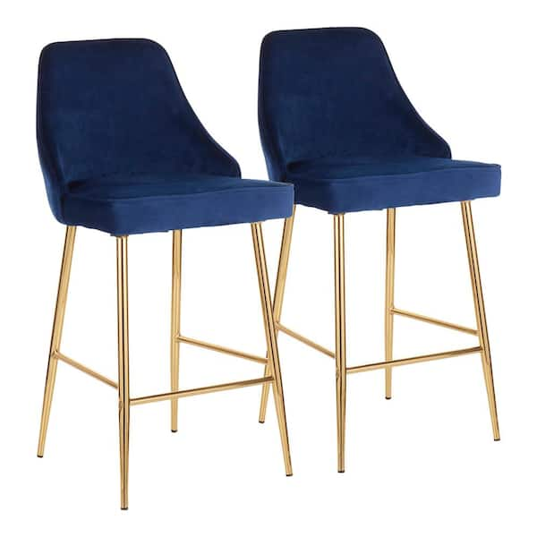 navy blue and gold stool