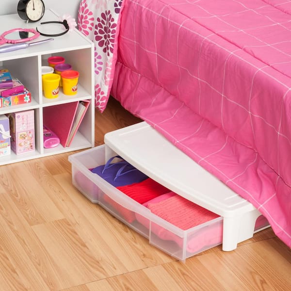 Lenia White Oak Underbed Storage Drawer Set