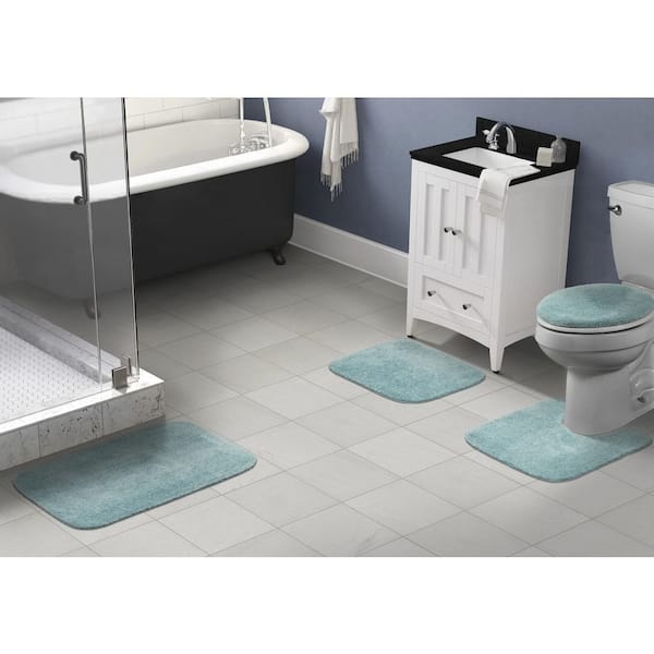 3PCS Proof Slip Memory Foam Bathroom Bath Mat Set Small Large and Contour  Rug