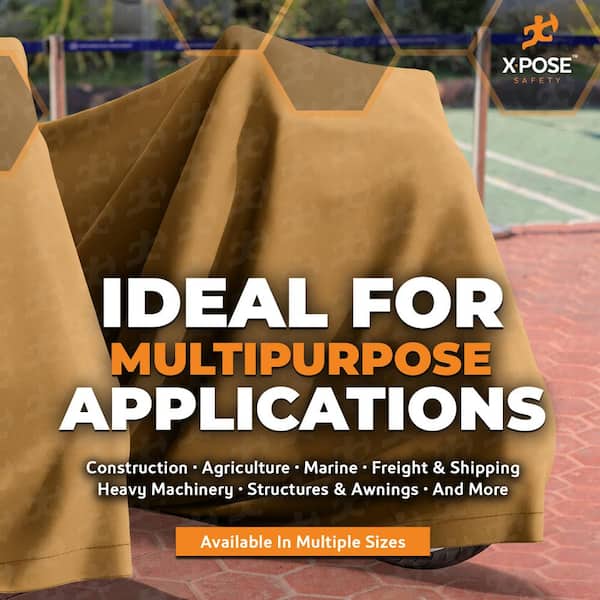 XPOSE SAFETY Canvas Heavy Duty 4 ft. W X 4 ft. L Tan 10 oz