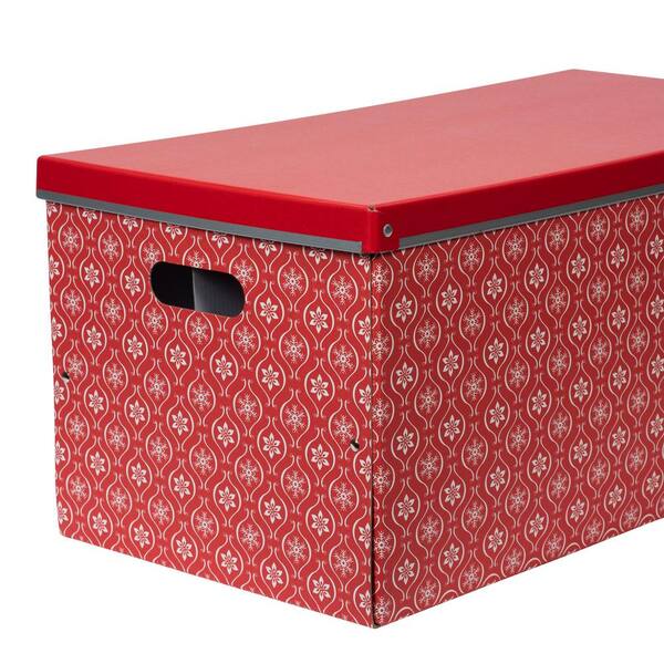 OSTO 26 in. Red Vinyl Plastic Ornament Storage Box (128-Ornaments)  OSPP-102-rd-H - The Home Depot