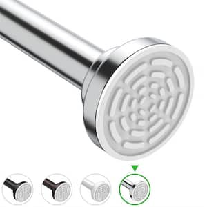 39 in. Stainless Steel Tension Mounted Adjustable Spring Bathroom Shower Curtain Rod in Silver