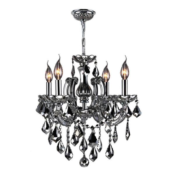 Worldwide Lighting Catherine Collection 4-Light Polished Chrome with Crystal Chandelier