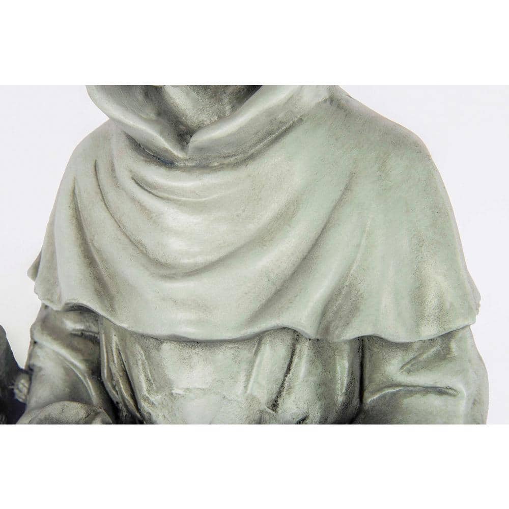 31" Gray Magnesium Oxide Saint Francis Garden Statue