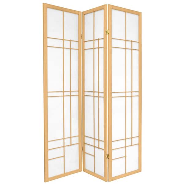 6 ft. Natural 3-Panel Room Divider