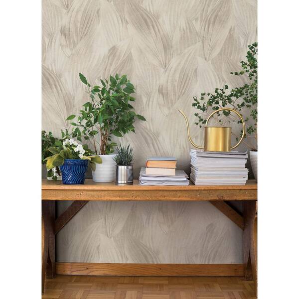 Melora Light Grey Leaf Wallpaper Sample
