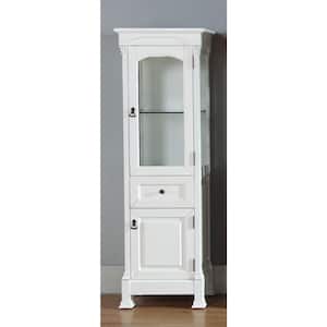 Brookfield 20 in. W x 16.26 in. D x 65 in. H Wall Mounted Bath Linen Cabinet with Glass Door in Bright White