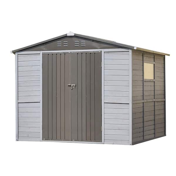 8 ft. W x 8 ft. D Metal Shed with Double Door (64 sq. ft.)