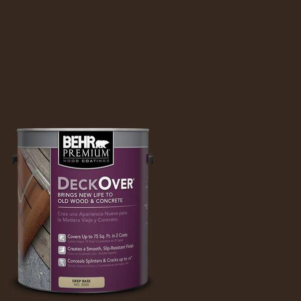 BEHR Premium DeckOver 1 gal. #SC-105 Padre Brown Solid Color Exterior Wood and Concrete Coating