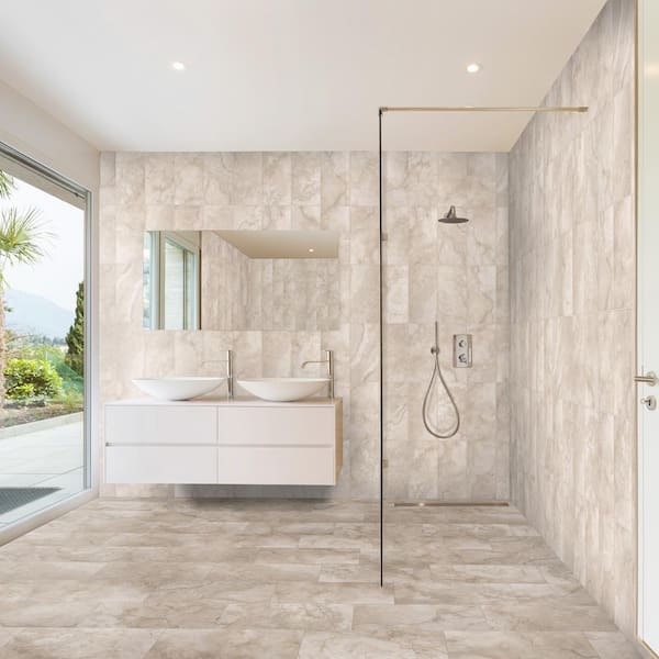 Oasis Beige Matte 12 in. x 24 in. Porcelain Floor and Wall Tile Sample (1.9 sq. ft./Piece)