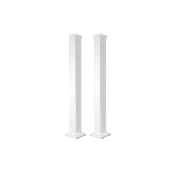 Pegatha 3.5 in. x 45 in. White Fine Textured Aluminum Welded Post (2-Piece)