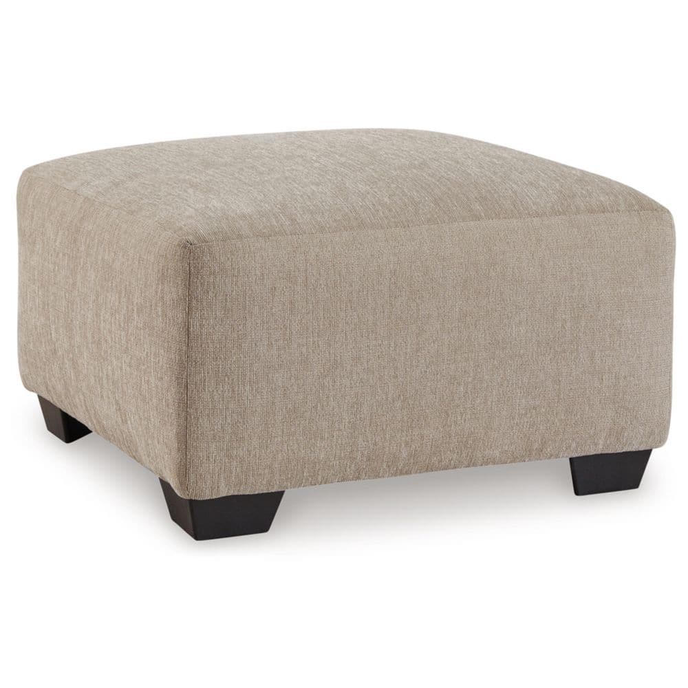 Beige Oversized Contemporary Storage Pouf Ottoman