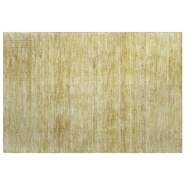 Dream Shag Premium Machine Washable Abstract ADS820 Gold 3 ft. x 4 ft. Area Rug