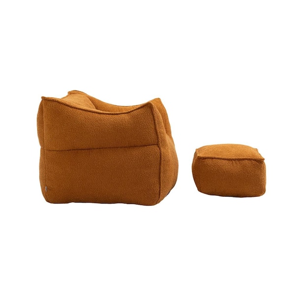 Round Bean Bag Sit on it - DONUT - khaki/orange_clone