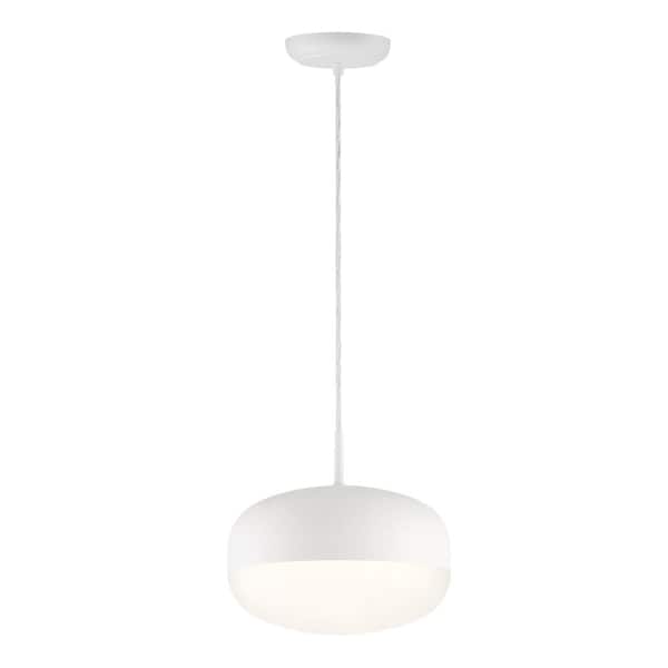 Easylite 56-Watt Equivalent Integrated LED Matte White Pendant with Acrylic Shades