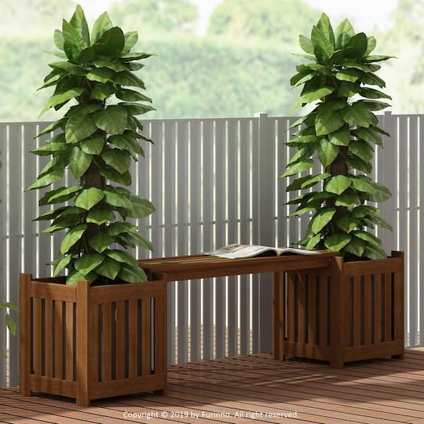 Tioman Hardwood Outdoor Lifestyle Planter Box with Seater