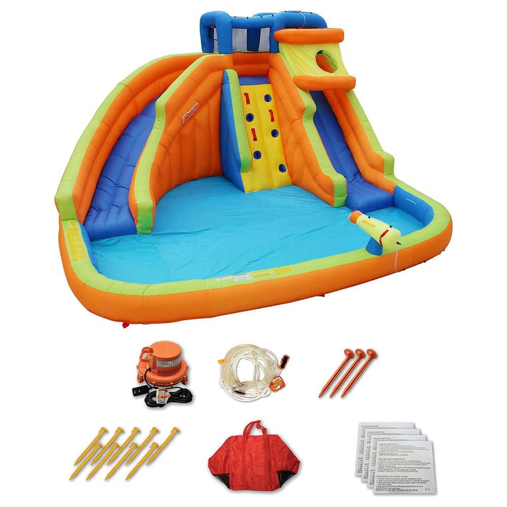 BANZAI Drop Zone Outdoor Inflatable Plastic Water Park for Kids Ages  5-Years and Up BAN-40608 - The Home Depot