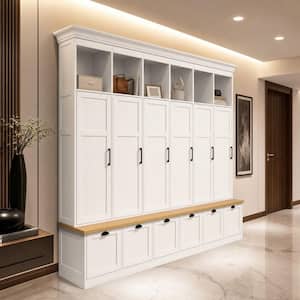 FUFU&GAGA 89.4" H Accent Office Storage Cabinet (White)